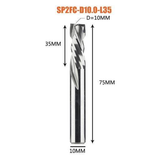 SP2FC-D10.0-L35 Fraise CNC à Compression, travail du bois, coupe