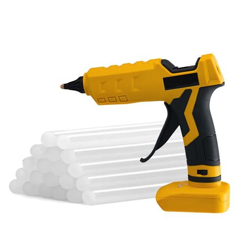 with 20 Glue Sticks Pistolet à colle chaude sans fil pour Dewalt, 18V, 20V max, batterie, bâtons de 11mm, pour artisanat et bricolage, outil de réparation thermique électrique ""Nipseyteko""