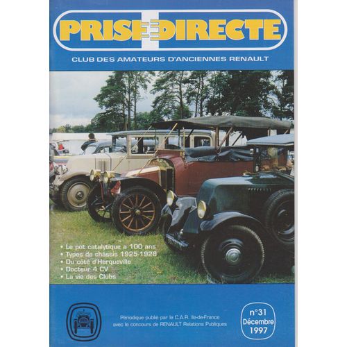 Prise Directe Club Des Amateurs D'anciennes Renault N°31 De Dec 1997,Types De Chassis , Docteur 4cv