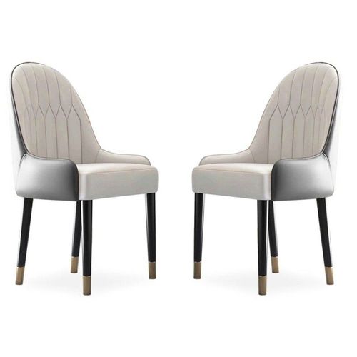 Lot De 2 Chaises De Salle À Manger Moderne En Similicuir Avec Pieds En Métal Doré Dorone