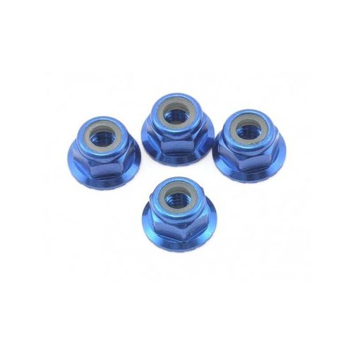 4 Écrous Alu Anodisé Nylstop M4 Bleu - Traxxas Trx1747r-Traxxas