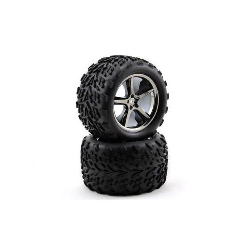 2 Roues Traxxas Av/Arr E Revo 1:10 Gemini Black 3.8 Chrome 5374a-Traxxas