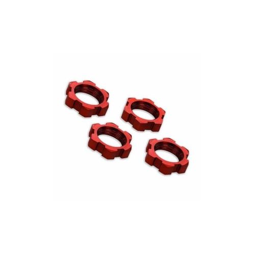 4 Écrous De Roues 17mm Alu Rouge - Traxxas Trx7758r-Traxxas