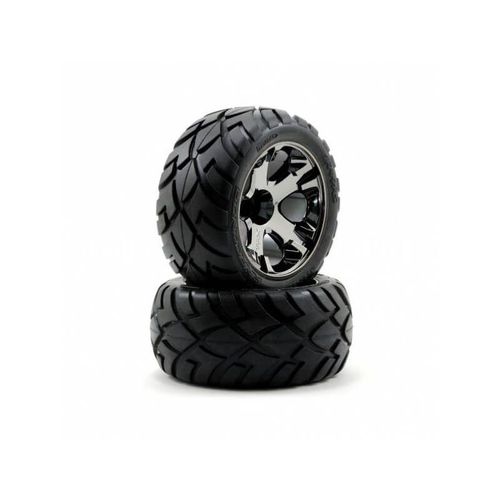 2 Pneus Avant Anaconda 2.8 + Jantes All Star Noir Traxxas 3776a-Traxxas
