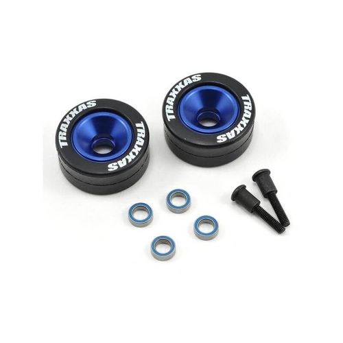 2 Roues Alu Anodisées Bleues Pour Wheelie Bar - Traxxas Trx5186a-Traxxas