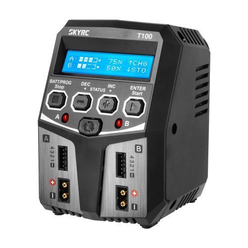 Chargeur Duo Skyrc T100 Lipo 2-4s 5a 2x50w - 100162-Sky Rc