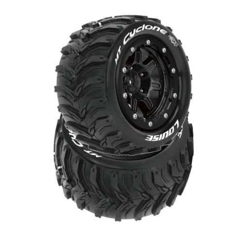2 Pneus & Jantes Louise Mt-Cyclone Traxxas Maxx Soft Black (Mft) 3331sb-Louise