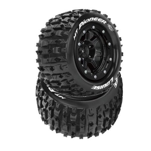 2 Pneus & Jantes Louise Mt-Pioneer Traxxas Maxx Soft Black (Mft) 3329sb-Louise
