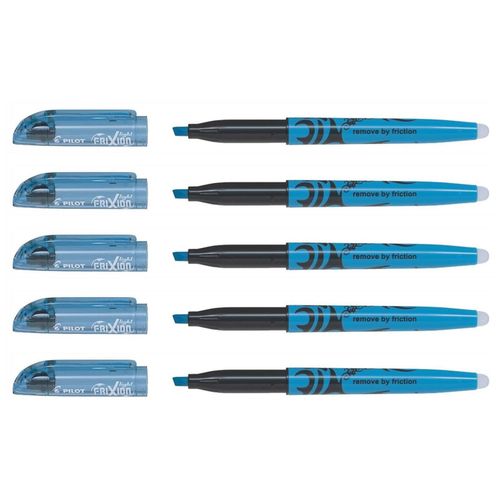 Pilot Lot De 5 Surligneurs Frixion Light Pointe Biseautée Bleu