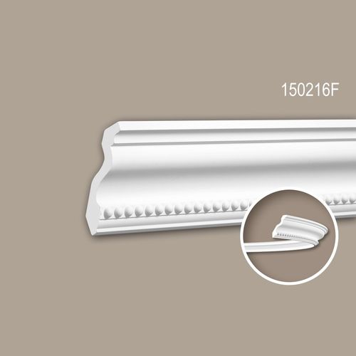 Corniche 150216F Profhome Moulure décorative flexible style Néo-Classicisme blanc 2 m