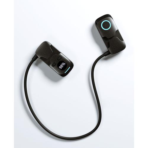 Casque à conduction osseuse pour la natation, étanche IPX8, lecteur MP3 à  oreille ouverte, casque de sport sans fil, mémoire flash intégrée de 8 Go  (noir)