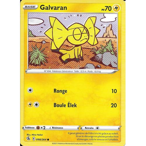 Carte Pokémon Galvaran Pv 70 098/264 - Carte Commune - Épée Et Bouclier - Poing De Fusion