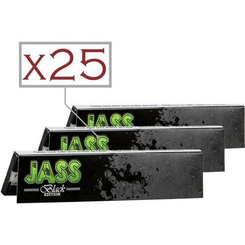 Lot de 25 carnets de longues Feuilles à rouler Slim Jass Black Edition Papier à rouler King Size
