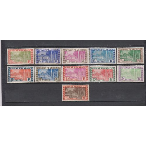 N° 125 À 132 Serie Timbres Guyane Neufs* De 1929 Cote : 30,75 €