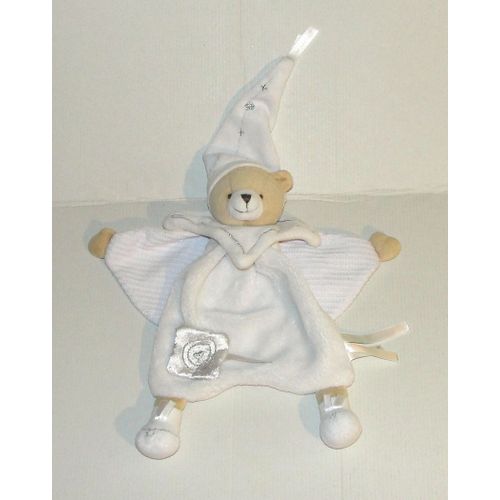 Doudou Ours Triangle Papillon Crême Capuche Doudou Et Compagnie