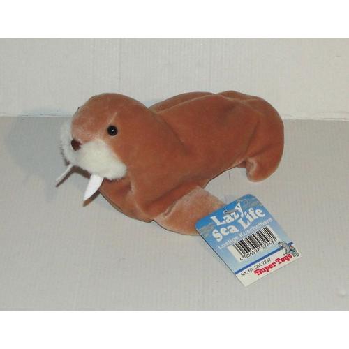 Doudou Morse Phoque Dent De Sabre Marron Super Toys - Peluche Morse Lazy Sea Life 21 Cm