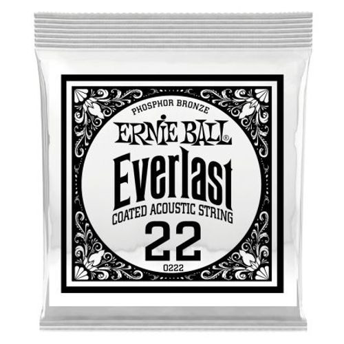 Ernie Ball 10222 - Corde Acoustique Au Détail Everlast Phosphor Bronze - Filé Rond 022