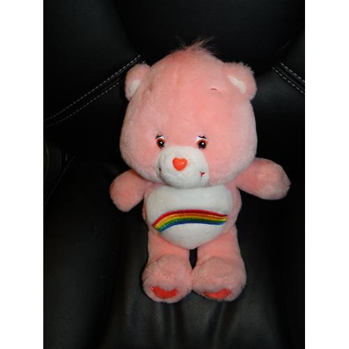 Peluche Ours Rose Arc En Ciel Bisounours 33cm Jemini 2004