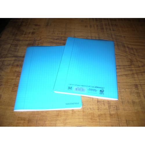 Lot De 2 Cahiers 21x29,7 Couverture Bleue Transparente