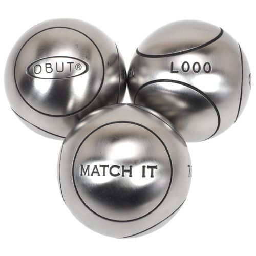 Boules De Pétanque Obut Boules De Pétanque Obut Match It Inox 74mm Strie1 Argent Métalisé 730g