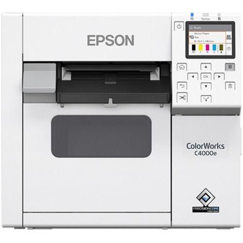 Epson ColorWorks CW-C4000E (BK) - Imprimante d'étiquettes - couleur - jet d'encre - Rouleau (10,2 cm) - 1200 x 1200 ppp - jusqu'à 100 mm/sec (mono) / jusqu'à 100 mm/sec (couleur) - USB, hôte USB...