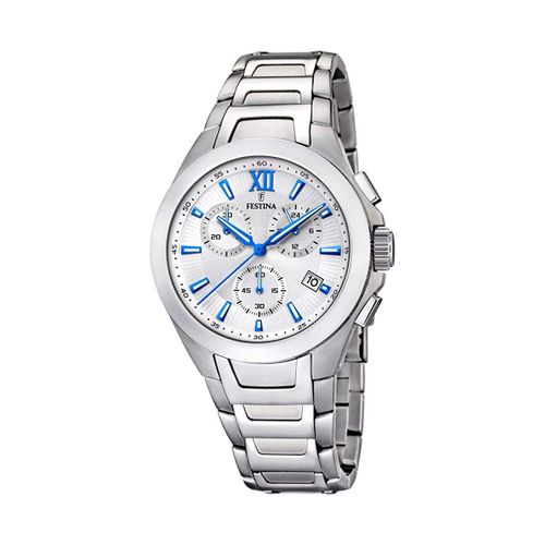 Festina Montre Homme F16678/7 Montre-Bracelet En Acier Chronographe Argent Sport Uf16678/7