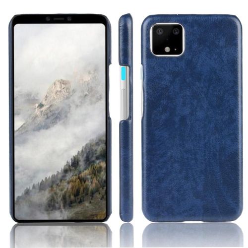 Rétro Étui Pour Google Pixel 4 Anti Éraflure Compatibilité Rétro Housse De Protection Modèle De Litchi - Bleu