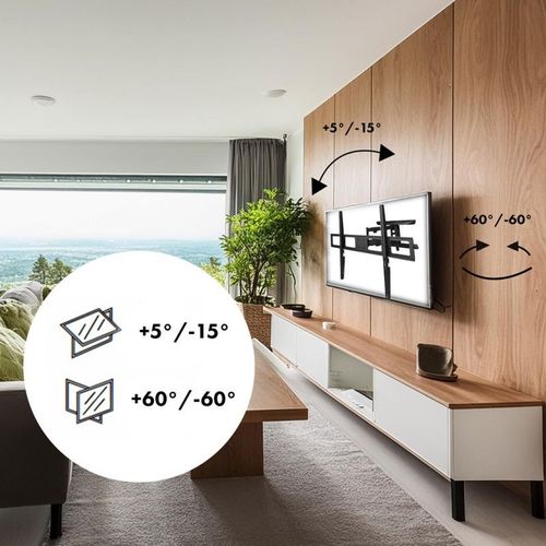 Maclean Mc-423 Tv Mount Full Motion Wall Tv Bracket 43 -100 80kg Max