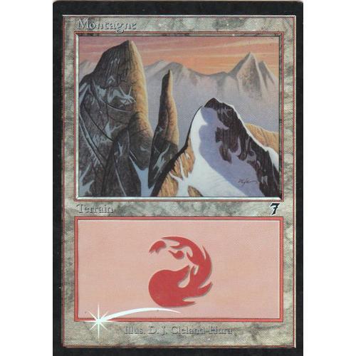 Foil Ou Premium Carte Magic, Montagne, The Gathering , 7éme Édition, Ex Foil, Édition Française Bord Noir , 2001, Id 337/350 Terrain , Commune