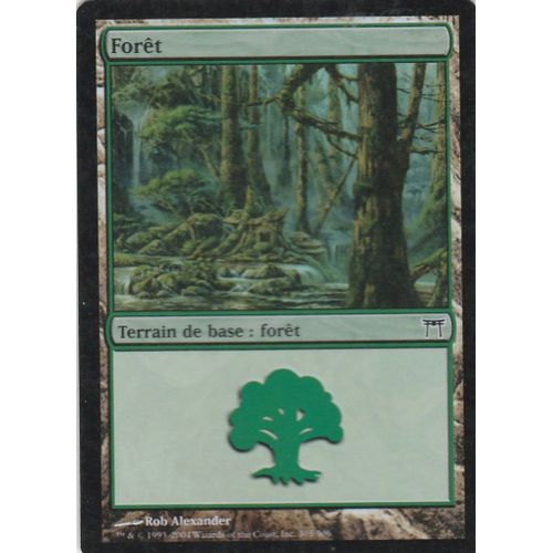 Foil Ou Premium Carte Magic, Forêt, The Gathering , Guerriers De Kamigawa, Ex Foil, Édition Française Bord Noir , 2004, Id 305/306 Terrain , Commune