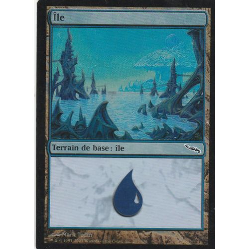 Foil Ou Premium Carte Magic, Île, The Gathering , Mirrodin, Ex Foil, Édition Française Bord Noir , 2003, Id 291/306 Terrain , Commune