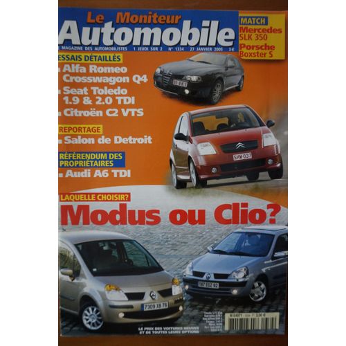 Le Moniteur Automobile N+1334 - Alfa Romeo Crosswagen Q4 Jtd - Seat Toledo 1.9 Tdi & 2.0 Tdi - Citroën C2 Vts