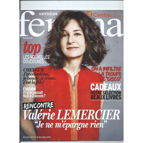 Version Femina 09/12/2013 - Valerie Lemercier, Ayo, Laurent Delahousse, Cameron Diaz, Vincent Delerm, Alex Lutz
