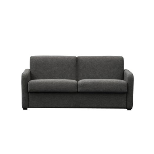 Canapé Convertible Express 3 Places Agathe En Tissu - Matelas Épaisseur 13cm - Gris Foncé, Dimensions Du Couchage - 140 X 190 Cm