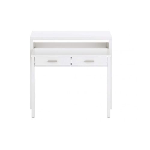 Bureau Extensible Clea 2 Tiroirs L99cm - Blanc