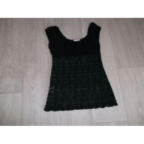 Tee Shirt Noir Voile Froufrous Promod