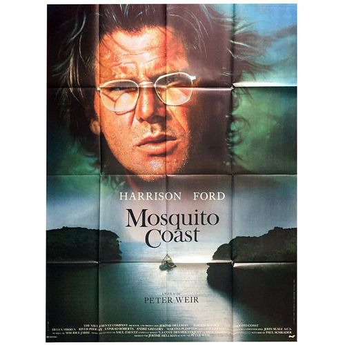 Mosquito Coast - Véritable Affiche De Cinéma Pliée - Format 120x160 Cm - De Peter Weir Avec Harrison Ford, Helen Mirren, River Phoenix, Martha Plimpton, Jason Alexander, Conrad Roberts - 1987