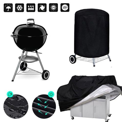Housse Barbecue Rond Housse de Barbecue Extérieur, 420D Oxford Imperméable Bache Barbecue, Bâche de Protection pour Barbecue Ronde Grill, Anti -UV, Noir - 71*56CM