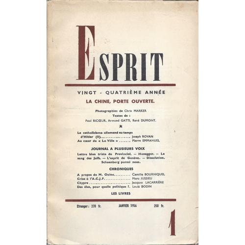 Esprit 1 - Janvier 1956