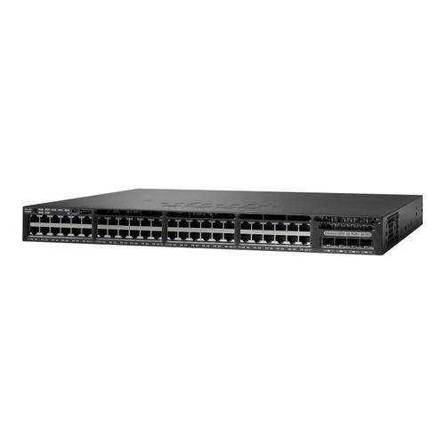 Cisco Catalyst 3650-48PS-S - Commutateur - C3 - Géré - 48 x 10/100/1000 (PoE+) + 4 x SFP - de bureau, Montable sur rack - PoE+ (390 W) - reconditionné