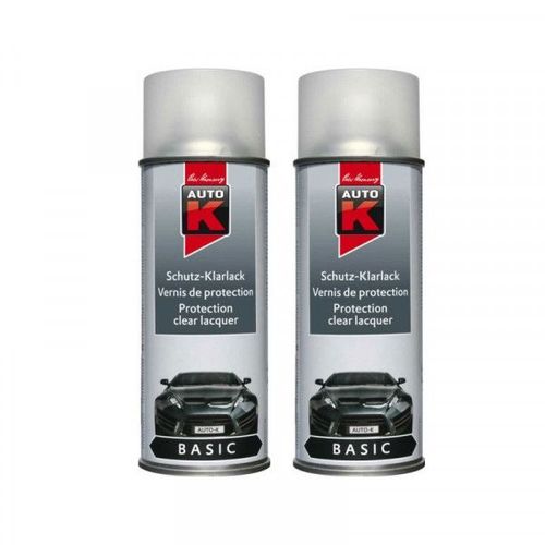 Lot De 2 Bombes Aérosol Vernis De Finition Transparent Satiné Auto-K 400ml