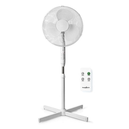 NEDIS Ventilateur sur pied 3 Vitesses 40W Hauteur réglable avec télécommandeBlanc