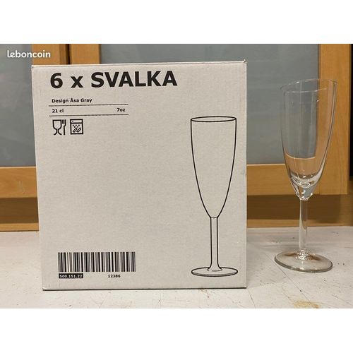 Verres 6 Flutes Champagne 15 Cl 22 Cm Ikea Svalka