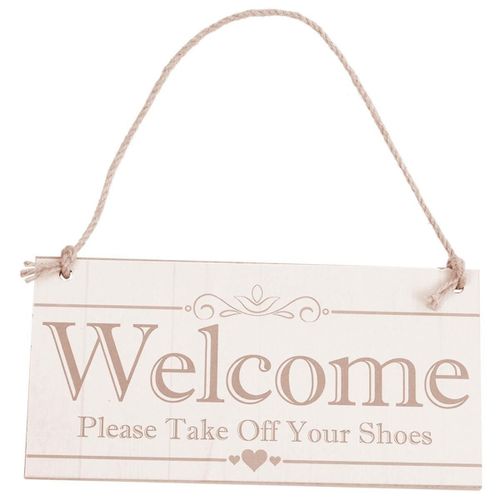 Welcome Please Your Shoes Hanging Plaque Sign House Porch Decor Gift