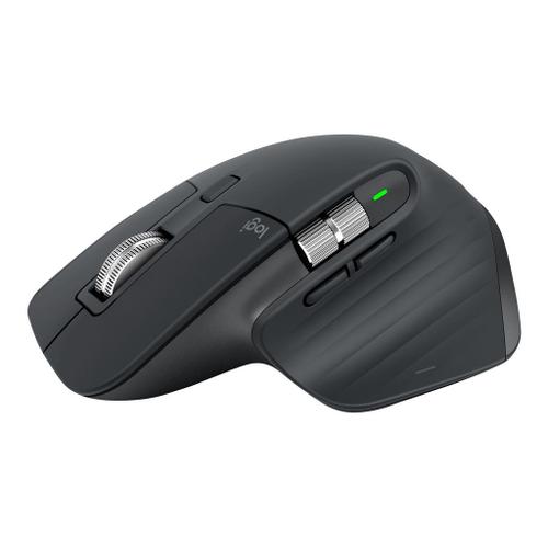 Logitech MX Master 3 - Souris - laser - 7 boutons - sans fil - Bluetooth, 2.4 GHz - récepteur sans fil USB - graphite