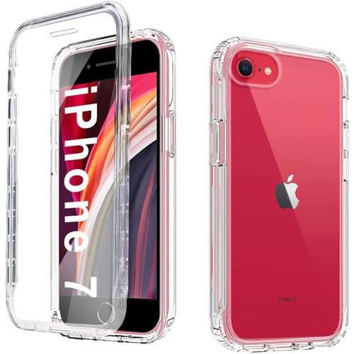 Coque Pour Iphone Se 2022/2020/7/8 4.7 ,Antichoc Et Anti-Rayures,Housse De Protection Intégrale En Silicone Tpu Transparente À 360 Degrés Protecteur D'écran Compatible Avec Iphone 8