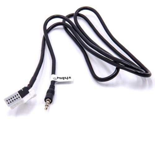 vhbw Câble adaptateur AUX pour radio de voiture compatible avec Peugeot de l'année de fabr. 2004+ 1007, 107, 207, 307, 308, 407, 607, 807