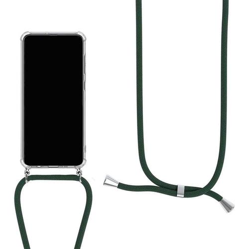 Coque Collier Pour Xiaomi Redmi Note 11s/ Redmi Note 11 4g,Coque Transparent Silicone Housse Avec Cordon De Collier Necklace Lanyard Case Étui De Téléphone Avec Cordon Housse,Cover Antichoc,Vert Foncé