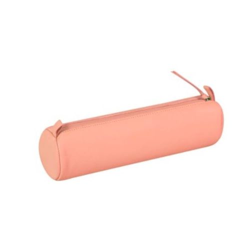 Trousse Clairefontaine - Cuir - 1 Compartiment - Ronde - Corail