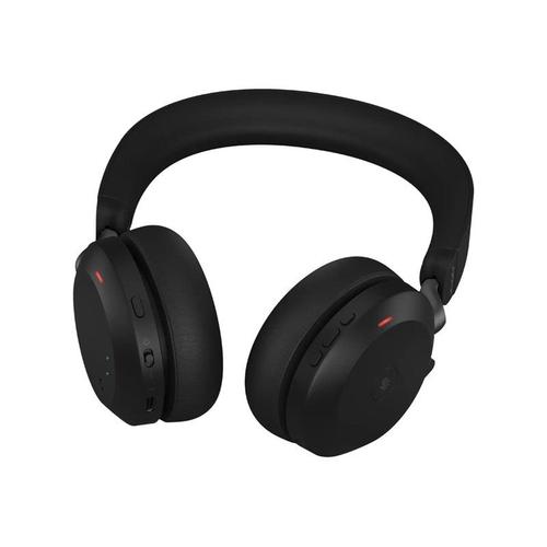 Jabra Evolve2 75 - Micro-casque - sur-oreille - Bluetooth - sans fil - Suppresseur de bruit actif - USB-C - isolation acoustique - noir - Optimisé pour la CU